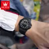 Reloj Marca Oulisi Modelo Nuevo Simple Doble Calendario Correa Reloj Estudiante Cuarzo Resistente al Agua para Estudiantes de Primaria y Secundaria