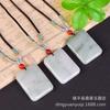 Colgante Verde Tianshan Colgante de Paz y Seguridad Jade Natural de Seda Dorada de Xinjiang Hebilla de la Paz Colgante de Jade con Forma de Pan Venta al por Mayor