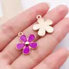 Accesorios para Joyería DIY Transfronterizos Margarita Morada Aleación Esmalte Colgante Collar Pulsera Pendientes Llavero Dijes