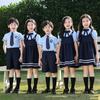 Uniforme escolar para estudiantes de primaria, ropa de verano, ropa de jardín de infantes, conjunto de dos piezas, ropa de clase nueva para niños y niñas, traje de actuación 61