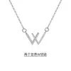 Collar W para mujer, de plata de ley, con letras sencillas y elegantes, cadena de clavícula, popular, de red roja, combina con todo, joyería para novias, regalo para novia