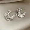 Pendientes de Botón de Fuegos Artificiales Radiales Exagerados de Moda de Temperamento Pendientes de Diseño de Forma de C de Nicho Europeo y Americano Personalidad Adornos para Orejas de Sentido de Alta Gama