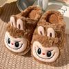 Pantuflas de Algodón Gruesas de Invierno Labubu para Mujer Otoño e Invierno Interior Hogar Cálidas Baotou Felpa Pantuflas Fabricante Venta al por Mayor