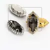 Botones de cristal con pedrería y garras, perforados para coser a mano, con base gruesa, para decoración de tocados, bolsos, ropa y accesorios