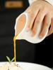 Taza de cerámica blanca para café, leche pequeña, jarra de leche, azucarero, cubo creativo para jugo de carne occidental, cuchara para salsa, olla para salsa, cuchara para leche grande y pequeña