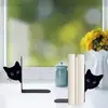 Clássico Transfronteiriço Fofo Metal Espessado Padrão Gato Espiando Estante de Mesa Armazenamento Clipe de Livro Papelaria Suporte de Livro em Forma de L