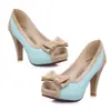 Nuevas sandalias de tacón alto peep-toe con lazo, dulces, elegantes y cómodas del fabricante, tallas grandes 43-45, zapatos para mujer de talla grande de comercio exterior
