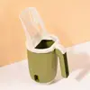 Nueva pala extendida para arena de gato con agujeros grandes y pequeños, mango largo, herramienta de limpieza anti-suciedad para caja de arena de gato y inodoro