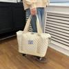 Bolsa de viagem losango expansível de grande capacidade para estudantes com roda universal bolsa de bagagem viagem de negócios de curta distância bolsa de armazenamento de separação úmida e seca