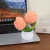 Planta de tulipán mullida de hilo tejido transfronterizo en maceta flor artificial planta de escritorio de oficina regalo para el Día del Maestro