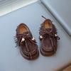 Zapatos Birkenstock de Borlas Retro para Niñas Nueva Colección Primavera y Otoño 2026 Estilo Británico Zapatos Mocasines Suaves de Gamuza para Niñas Modernos