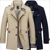 Comercio Exterior Primavera Chaqueta Casual para Hombre de Longitud Media Moderna Talla Grande Hombre Algodón Delgado Cortavientos Abrigo para Hombre Superior