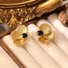 Brincos Europeus e Americanos de Aço Titânio que Não Desbotam para Mulheres, Brincos de Moda de Luxo Leve de Nicho Dourado, Grande Quantidade Disponível para Atacado