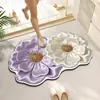 Alfombrilla de Baño Floral 3D, Alfombrilla de Diatomeas Absorbente de Agua de Secado Rápido Antideslizante para Inodoro, Alfombrilla de Piso Resistente al Desgaste y a la Suciedad