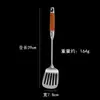 Espátula de Aço Inoxidável 304 Espátula para Saltear Cabo de Madeira de Pera Pá para Saltear Doméstica Concha para Sopa Espátula para Fritar Colher Escumadeira Conjunto de Utensílios de Cozinha