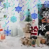 Tema de Inverno Floco de Neve Espiral Charm Floco de Neve Espiral Brilhante com Glitter Enfeite Pendente de Floco de Neve de Natal