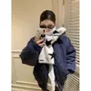Bufanda de Punto de Lana con Estrella de Moda para Mujer Invierno Estilo Callejero Coreano Calentador de Cuello Bufanda Versátil