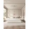 Mesita de noche de madera maciza de alta calidad, mueble auxiliar para dormitorio, instalación gratuita, estilo moderno simple, nuevo armario de almacenamiento, estilo de lujo ligero color crema