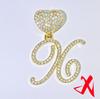 Nuevo aleación hipster 26 letras inglesas diamante colgante de amor diseño original cadena cubana estilo hip hop transfronterizo