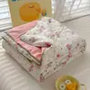 Colcha de Gasa Lavada Arrugada Clase A Verano Grado Madre y Bebé Lavable a Máquina Colcha de Aire Acondicionado Niños Estudiantes Dormitorio Núcleo de Colcha Delgado