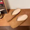 Novedad Primavera 2026 Estilo Europeo Piel Suave Tacón Bajo Punta Plana Mocasines Cuadrados Casuales para Exteriores Medio Zueco Mocasines de Moda