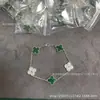 Versão Alta Novo Trevo de Quatro Folhas Quartzo Rosa Pulseira de Cinco Flores Banhada a Ouro Real 18K Mãe de Pérola Rosa Ágata Colar Brincos Mulheres