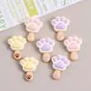 Patas de Gato Patas de Oso Accesorios de Resina Palo de Pata de Gato Colorido Juguete de Comida Galleta Pegamento de Crema Pinza para el Cabello Material para Manualidades Lote de 100 piezas