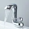 Grifo de lavabo de cascada creativo, lavabo bajo encimera, grifo de lavabo de cobre puro para baño, mueble de baño, lavabo de cobre, para uso doméstico