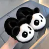 Pantuflas de algodón para niños y niñas para otoño e invierno, cálidas y de felpa con diseño de panda, lindos zapatos a juego para padres e hijos para niños pequeños y bebés