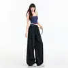 Naranja Infantil # Moda Coreana Cómodos Pantalones Casuales de Pierna Ancha para Mujer, Corte Holgado, Adelgazantes, Favorecedores, Caída Suave, Estilo Relajado, Versátiles, Pantalones de Largo Hasta el Suelo.