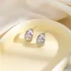 Novos Brincos da Moda Estilo Europeu e Americano, Design de Nicho Francês, Cobre Banhado a Ouro com Incrustação de Diamante, Brincos Vazados, Acessórios de Orelha Simples e Versáteis