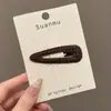 Pinza para el Cabello de Felpa Marrón Estilo Coreano con Perlas, Pinza Lateral de Gama Alta, Pinza BB para Melanina, Horquilla para Mechones Sueltos de la Frente