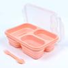Fiambrera Plegable de Silicona Fiambrera Bento Apta para Microondas Fiambrera Rectangular con Compartimentos Fiambrera Plegable para Camping con Tapa