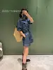 Mono de mezclilla PD Triangle "Shenzhen Nanyou", juvenil y versátil, estilo old money, nuevo estilo de ropa de trabajo transfronteriza para otoño e invierno