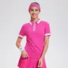 Conjunto de Roupa Esportiva Transfronteiriça Caijue para Mulheres, Roupa de Yoga Respirável, Roupa de Fitness de Manga Curta, Conjunto de Roupa Slim-Fit para Badminton e Tênis para Mulheres