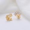 Accesorios para Aretes DIY Sencillo Flor Mate Tridimensional Soporte Vacío para Aretes de Perlas Retro Temperamento Fresco Soporte para Aretes