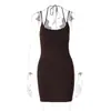 Ropa Europea y Americana Transfronteriza para Mujer, Vestido Corto Ajustado Color Sólido Pura Tentación con Ribete de Encaje y Diseño de Retazos con Tirantes Finos, Estilo Chica Sexy Caliente