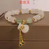 Pulsera de Jade de Seda Dorada Natural de Xinjiang para Mujer Pulsera de Círculo Único Bolsa de Dinero de Bambú de Jade de Tianshan Pulsera de Jade del Gobi