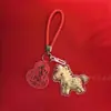 Producto Popular de Shuibei: Llavero para Atraer Dinero, Oro Puro 999, Colgante de Caballo Pequeño para la Buena Suerte, Regalo para el Año del Caballo