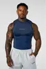 Chaleco sin mangas deportivo para correr y fitness estilo americano nuevo, con estampado, transpirable, a la moda, ajustado, top moderno para hombre