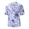 Camiseta Tie-Dye de Manga Curta Sem Costura de Secagem Rápida para Homens, Nova Camiseta Curta de Verão com Meia Manga Fitness Solta para Comércio Exterior