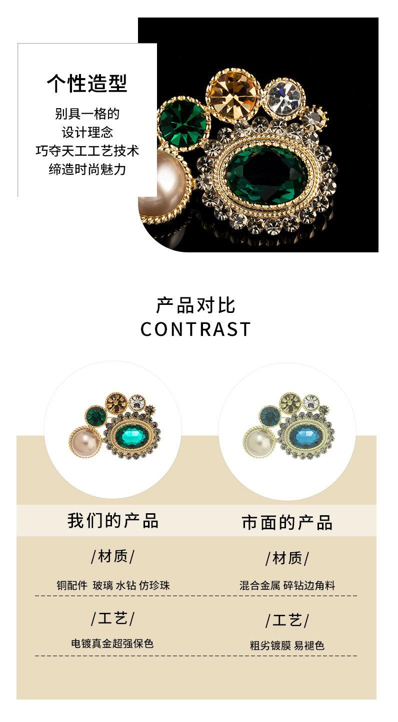 复古英伦风几何形胸针时尚优雅高级感个性胸花新品潮款