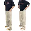 Diseño Masculino con Acabado de Alta Gama, Color Sólido Sencillo, Estilo Old Money Elegante y Único, Tela Lavada de Moda, Pantalones Casuales de Corte Tridimensional