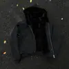 Estilo callejero Harajuku retro hip-hop, top único y moderno para otoño e invierno, forrado de felpa para calidez y comodidad, sudadera a juego para parejas con mangas largas