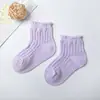 Meias de Algodão Finas Coloridas Doces de Verão para Crianças, Meias Lisas Respiráveis de Malha para Meninos e Meninas, Meias de Cano Curto, Atacado em Estoque