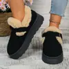 Comercio Exterior Transfronterizo Talla Grande Botas de Nieve de Suela Gruesa para Mujer Otoño e Invierno Explosiones Retro Forradas de Felpa Cálidas Zapatos de Pedal Birkenneth para Mujer