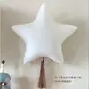 Balão de Folha de Alumínio Estrela de Cinco Pontas Branco Puro Fosco de 32 polegadas para Decoração de Festa de Aniversário Infantil e Adereços para Fotos