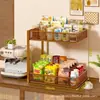 Estante de Almacenamiento de Escritorio Portavasos Almacenamiento de Vasos Artefacto Mesa de Comedor Aparador Bocadillos Multicapa Bolsitas de Té Tazas de Té Mesa de Entrada