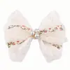 Faixa de Cabeça com Laço de Renda Fresca e Simples, Estilo Pastoral Doce e Menina, Presilha Lateral Floral Fofa, Acessório de Cabelo Simples