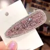 Grampo de Cabelo de Cristal Estilo Coreano Celebridade da Internet Ins Presilha de Cabelo com Strass Presilha para Franja Acessório de Cabelo Full Diamond Luxo Leve